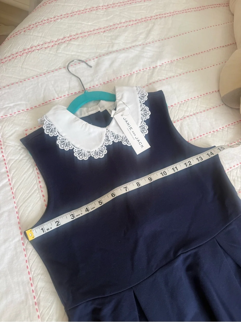 Janie and Jack Navy School Uniform Dress Size 12 NWT